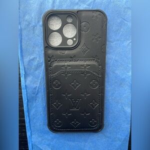 iPhone 15 Pro Max ALL BLACK phone Case. 2 card holder!